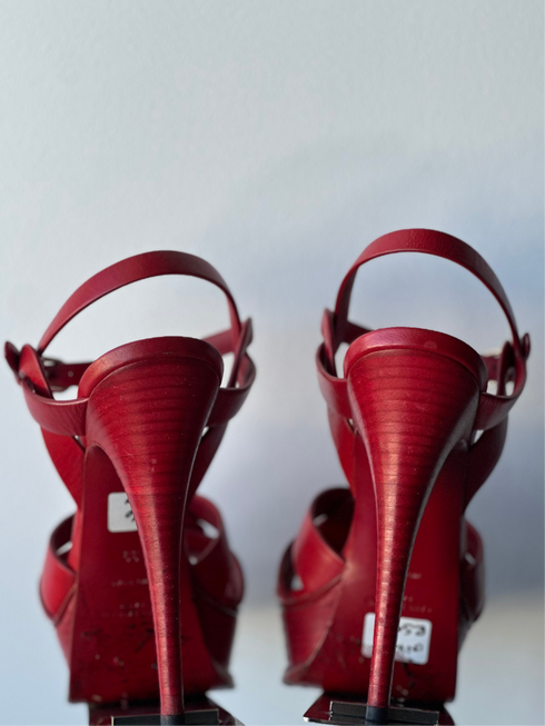 YSL Red leather tribute Heels